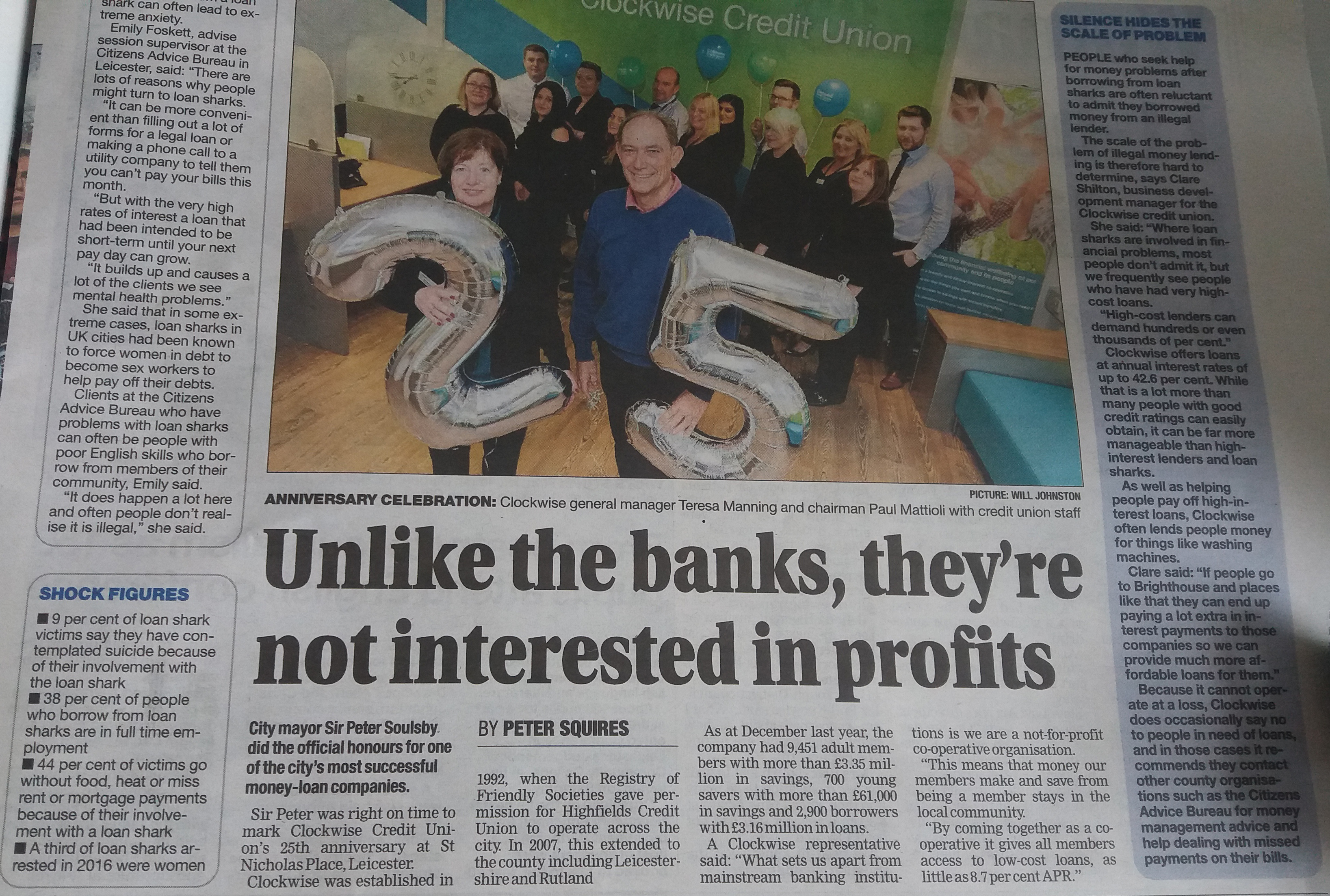 Clockwise Contributes To Leicester Mercury Story On Illegal Money Lending