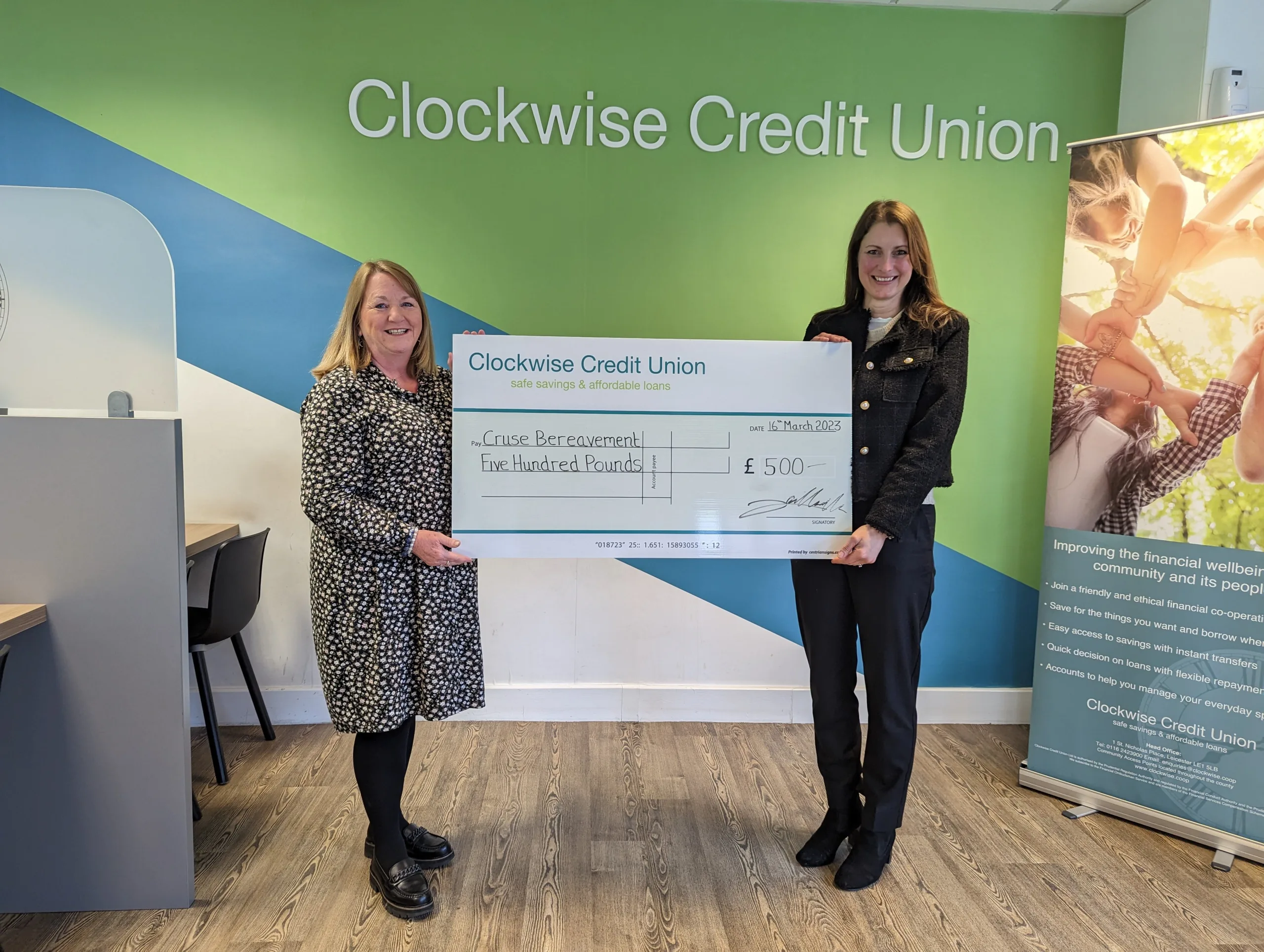 Cruse Bereavement Support Given Community Grant By Clockwise Credit Union