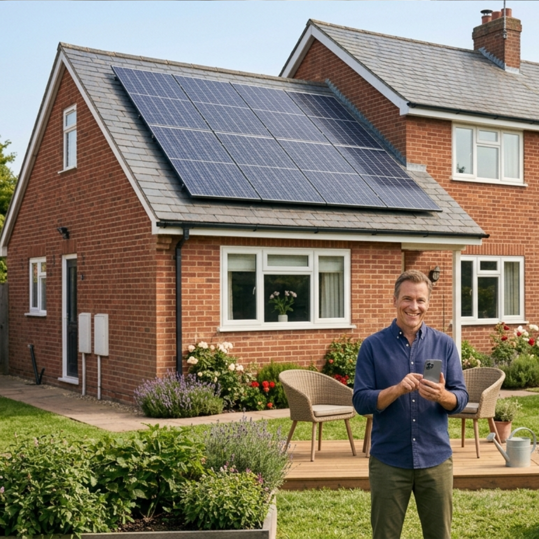 Homeowner tracking solar energy savings