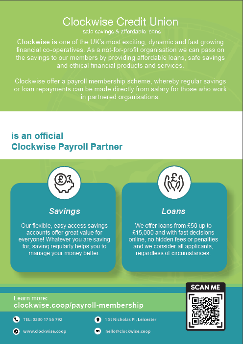 Clockwise customisable payroll savings flyer preview